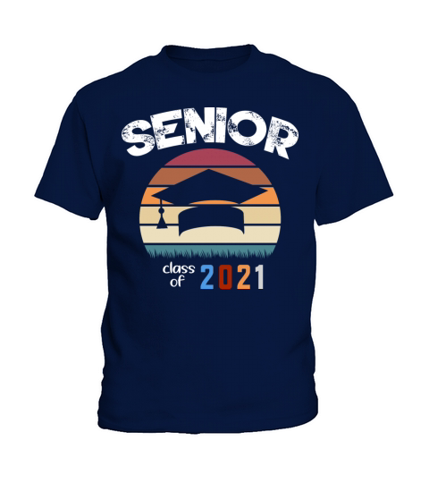 Senior Class Of 2021 Vintage Retro Graduation Gift Kids T-Shirt