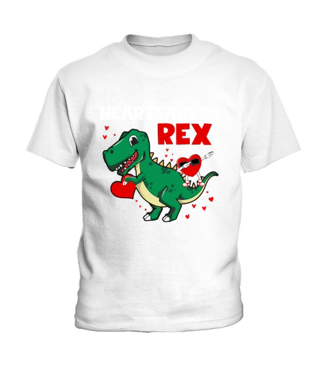 Valentines Day Heartsaurus Rex Dab Dance Heart Kids T-Shirt