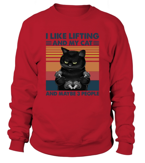 I Like Lifting And My Cat And Maybe Three People Men's Sweatshirt
