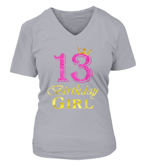 13th Birthday Girl Pink Princess T-Shirt Black Youth B075LDHDQC 1 V-neck T-Shirt Woman