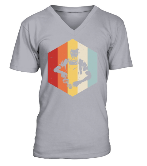 Retro Barista Coffee Vintage Coffeemaker Men's V-Neck T-shirt