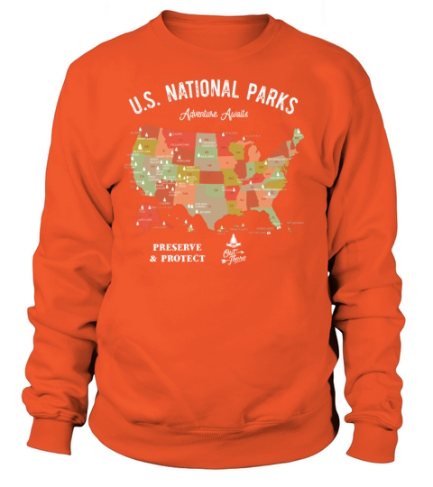 National Park Map Vintage Hiking Camping Women's Sweatshirt