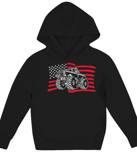 Retro Vintage Monster Truck Kids Hoodie