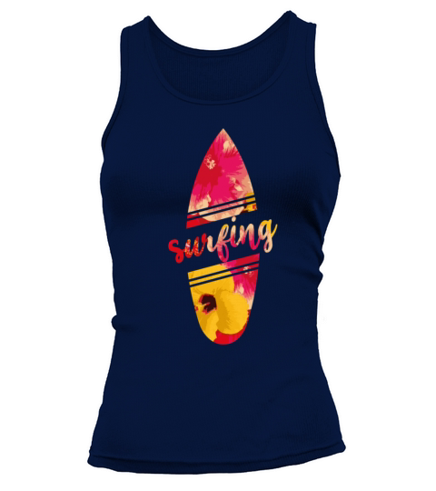 Surfing Surfboard Hibiscus Women's Tank Top