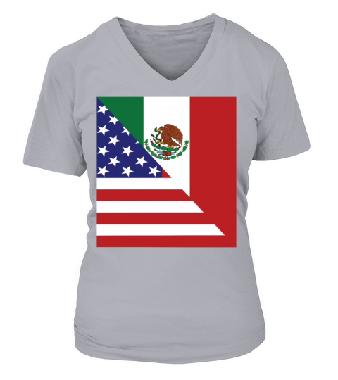 Mexican American Flag Women's V-Neck T-shirt