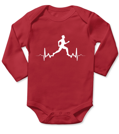 Marathon Running Heartbeat Long Sleeve Baby One-Piece