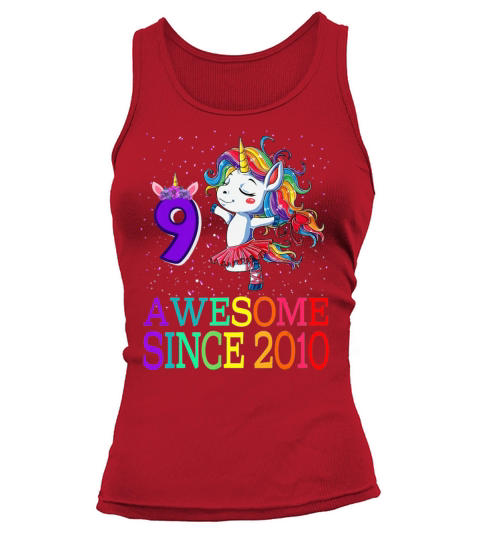 9th Birthday Gift Unicorn Awesome Since 2010 Women's Tank Top