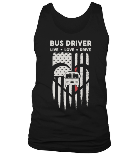 bus driver live love drive car heart driver americ Men's Tank Top