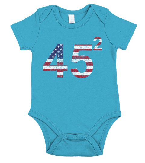 Trump 45 square 2020 shirt Short Sleeve Baby One-Piece