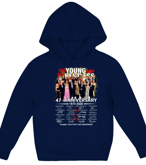 The Young And The Restless 48th anniversary 1973 2021 thank you for the memories signatures Kids Hoodie