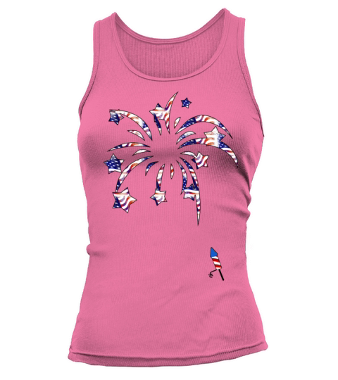 American USA National Flag Fireworks Independence Women's Tank Top