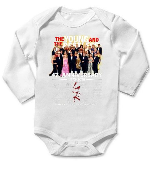The Young And The Restless 48th anniversary 1973 2021 thank you for the memories signatures Long Sleeve Baby One-Piece