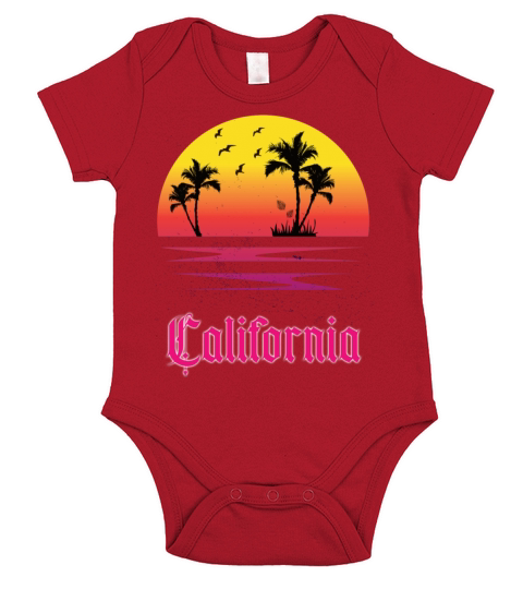 California Summer vibes for the beach with palms Short Sleeve Baby One-Piece