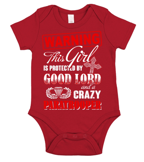 Warning This Girl Good Lord Paratrooper Short Sleeve Baby One-Piece
