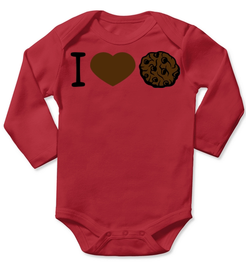 love i love heart cookie biscuit chocolate delicio Long Sleeve Baby One-Piece