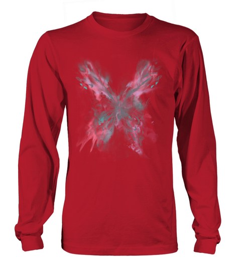 Artistic Butterfly Fan Pastel Watercolor Pink Women's Long Sleeve