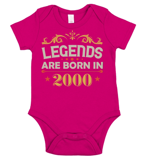 Legends were born 2000 birthday Short Sleeve Baby One-Piece