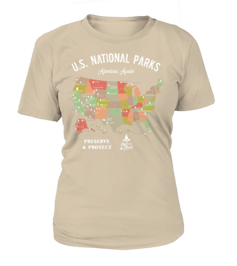 National Park Map Vintage Hiking Camping Women's T-Shirt