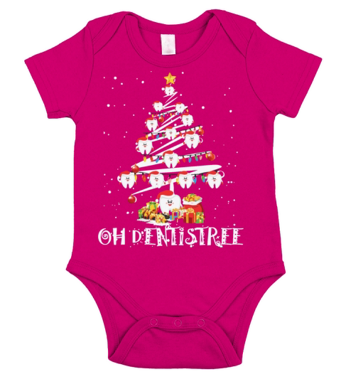 Oh Dentistry Christmas Tree Dental Santath Short Sleeve Baby One-Piece