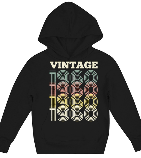 Vintage 1960 62th Birthday 62 Years Gift Bday Kids Hoodie