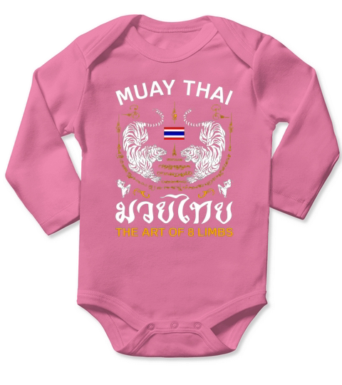 The Art Of 8 Limbs Sak Yant Tiger Muay Thai Long Sleeve Baby One-Piece