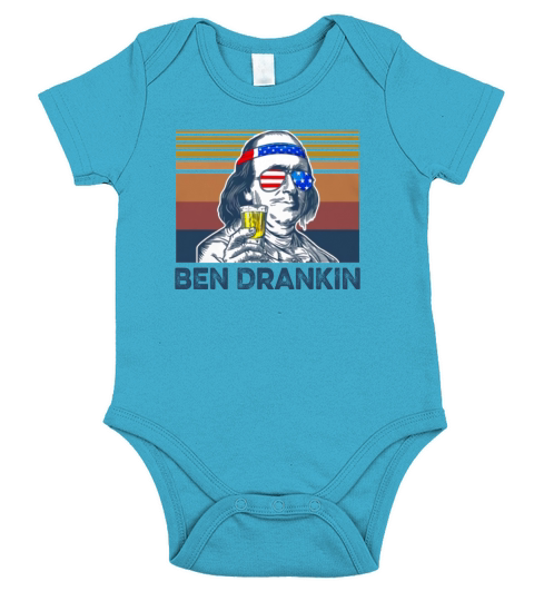 Ben Drankin American flag vintage shirt Short Sleeve Baby One-Piece