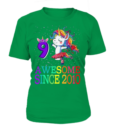 9th Birthday Gift Unicorn Awesome Since 2010 Women's T-Shirt