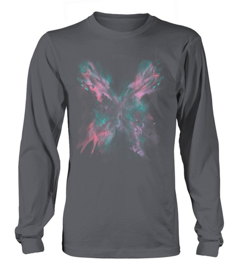 Artistic Butterfly Fan Pastel Watercolor Pink Men's Long Sleeve