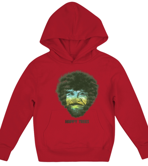 Vintage Bob Ross Happy Trees Multipe Exposure Kids Hoodie