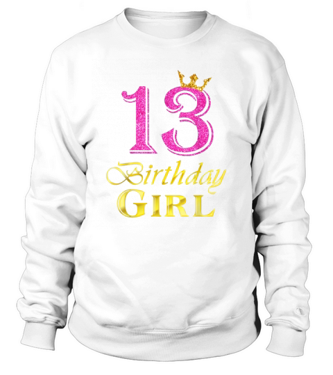 13th Birthday Girl Pink Princess T-Shirt Black Youth B075LDHDQC 1 Sweatshirt Unisex