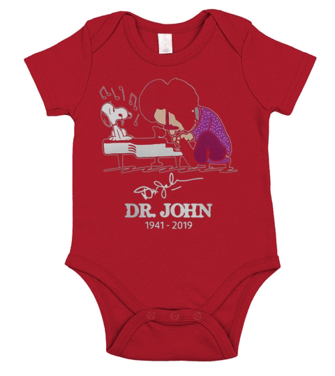 Dr John and Snoopy mashup Schroeder playing piano signature t-shirt Short Sleeve Baby One-Piece