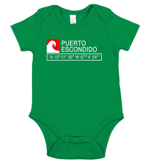COOL PUERTO ESCONDIDO SURF WITH GPS COORDINATES Short Sleeve Baby One-Piece