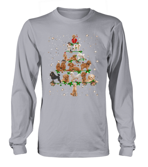 Funny Poodle Christmas Tree Decor Ornament Costume Women's Long Sleeve