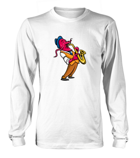 Crawfish Saxophone Player Mascot Women's Long Sleeve