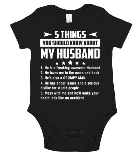 5 things you should know about my husband he is a Short Sleeve Baby One-Piece