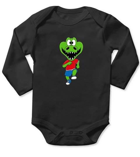 Funny Crocodile - Jogging - Sports - Animal - Fun Long Sleeve Baby One-Piece