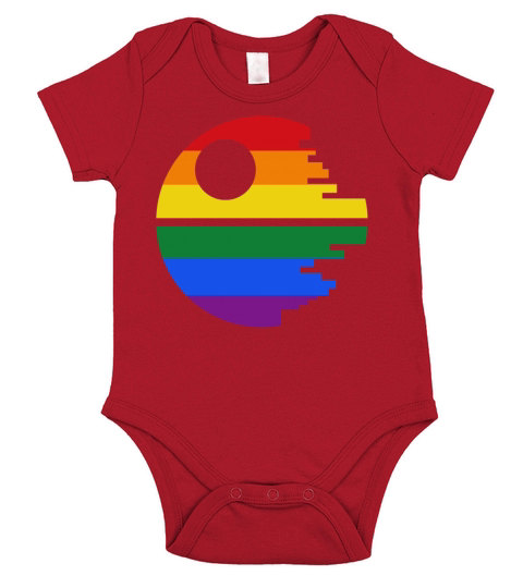 Rainbow Death Star Short Sleeve Baby One-Piece