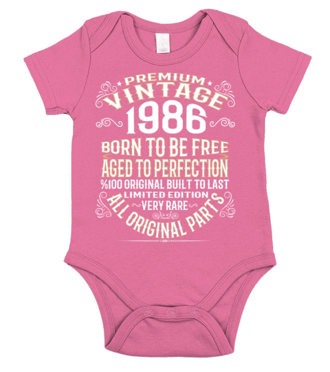 PREMIUM VINTAGE 1986 Short Sleeve Baby One-Piece
