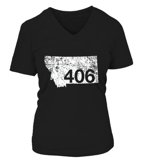 Montana Area Code 406 Shirt, Cute Hometown Souvenir Gift V-neck T-Shirt Woman