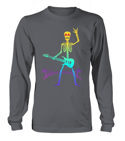 Colorful Skeleton playing Guitar Women's Long Sleeve