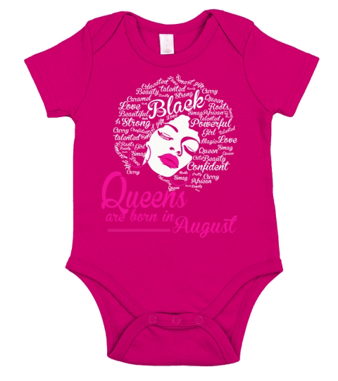 Queens Are Born In August Strong Black Women Short Sleeve Baby One-Piece
