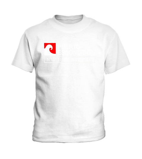 COOL PUERTO ESCONDIDO SURF WITH GPS COORDINATES Kids T-Shirt
