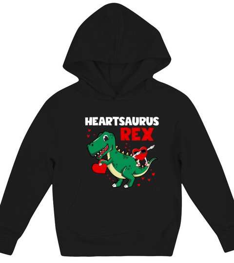 Valentines Day Heartsaurus Rex Dab Dance Heart Kids Hoodie