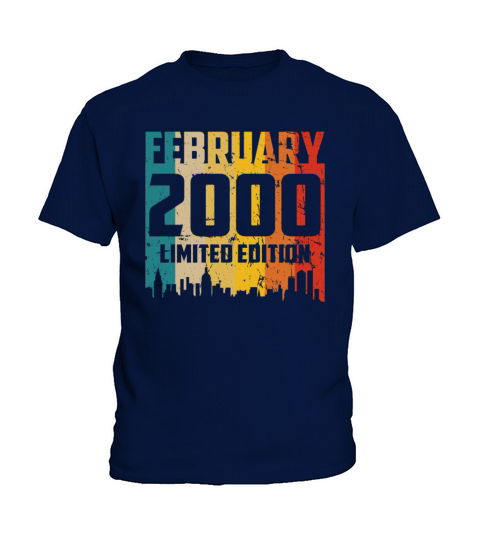 21th Birthday 21 Years Born In 2000 February Kids T-Shirt