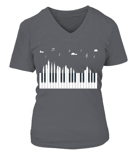 Piano City - Pianist Keyboard Player Music Gift Women's V-Neck T-shirt