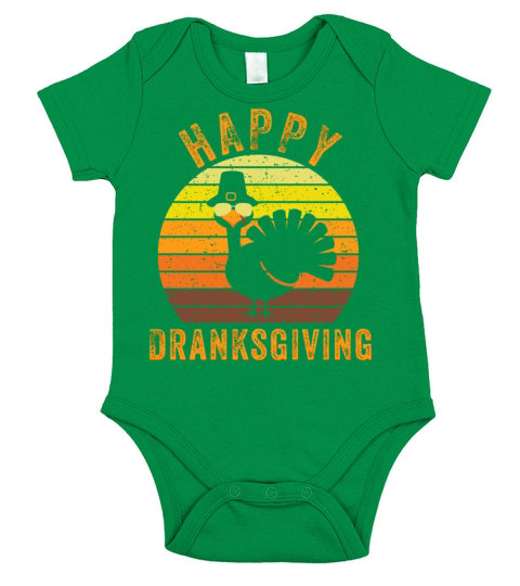 Vintage Happy Dranksgiving Drinksgiving Turkey Tha Short Sleeve Baby One-Piece