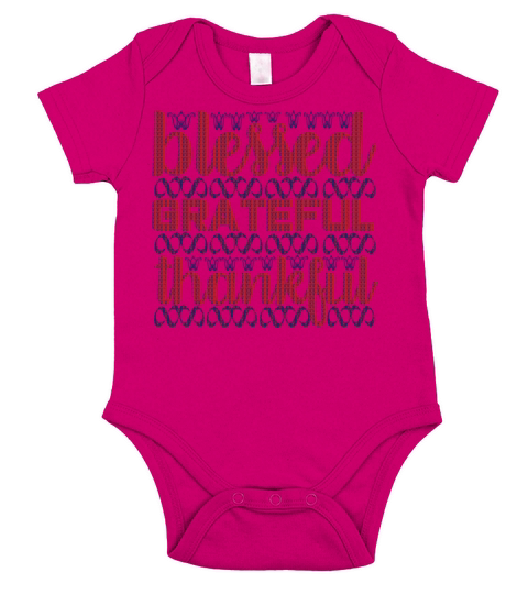Blessed Grateful Thankful Short Sleeve Baby One-Piece