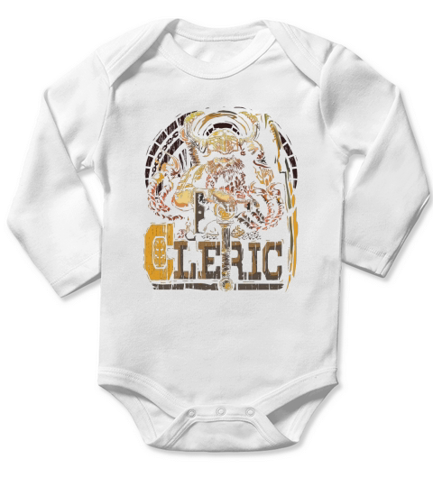 Dwarven Cleric RPG Fantasy Dungeons Roleplaying Gamers Long Sleeve Baby One-Piece