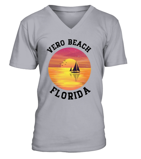 Vintage Vero Beach Florida Retro Men's V-Neck T-shirt