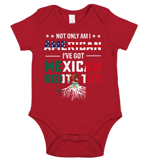 Mexican American roots flag T-shirt Short Sleeve Baby One-Piece